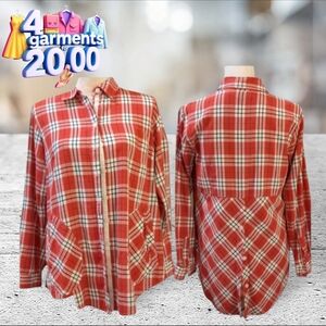 Joan rivers 100% cotton plaid button down shirt size XS